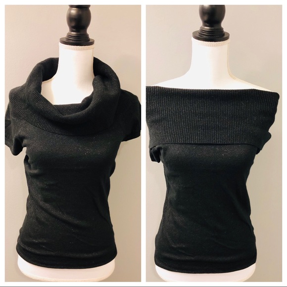 Express Sweaters - Express Black Metallic Cowl Neck Sweater Size M